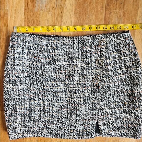 Gianni Bini Skirt Size 10 Brown Plaid Tweed Mini Preppy Y2K Classic Fall NWT - Picture 10 of 13